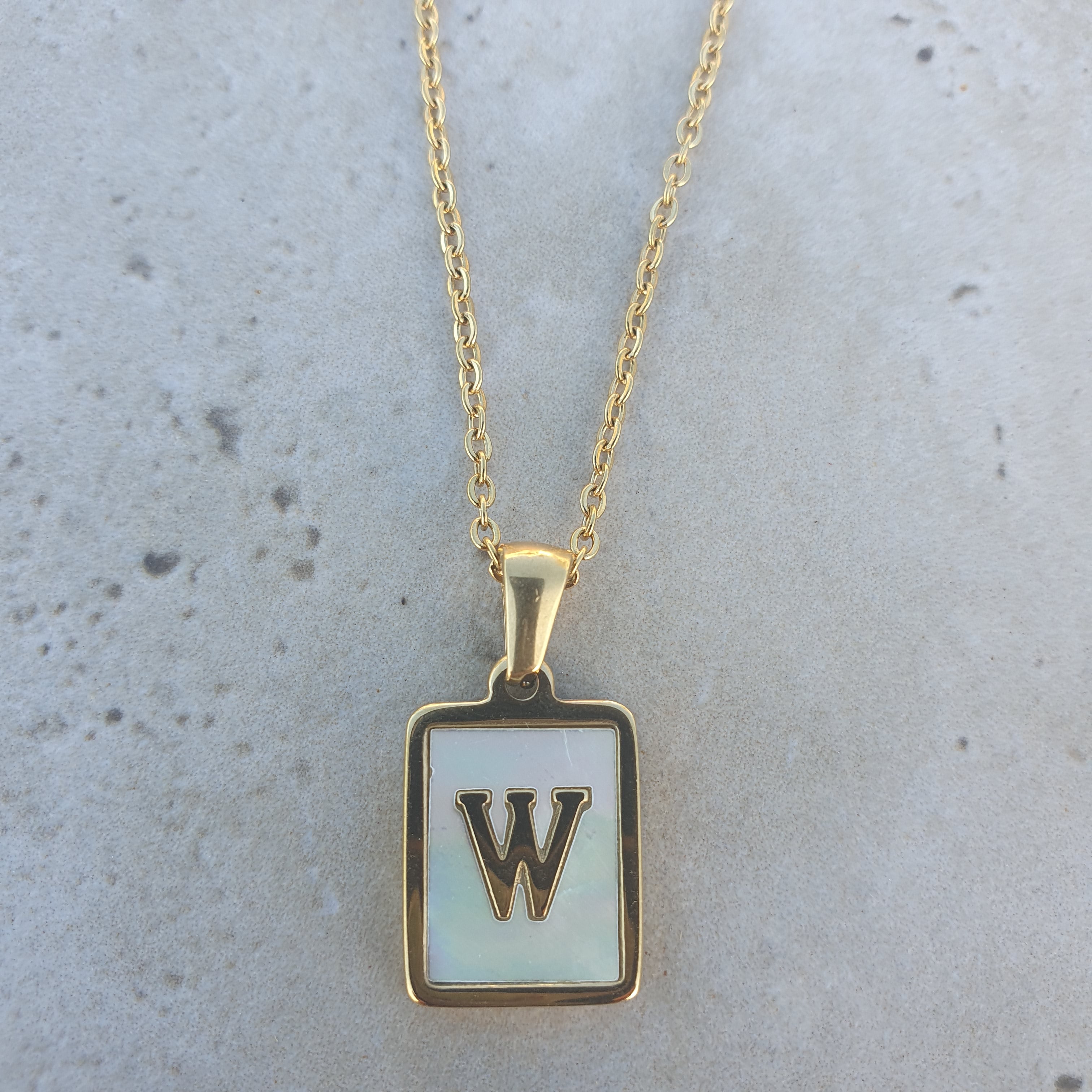 A-Z Initial Mother of Pearl Necklace