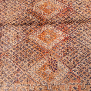 orange and purple vintage beni M'guild rug