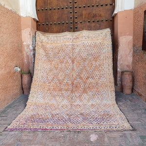 orange and purple vintage beni M'guild rug