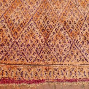 Orange and Purple vintage Beni M'guild rug