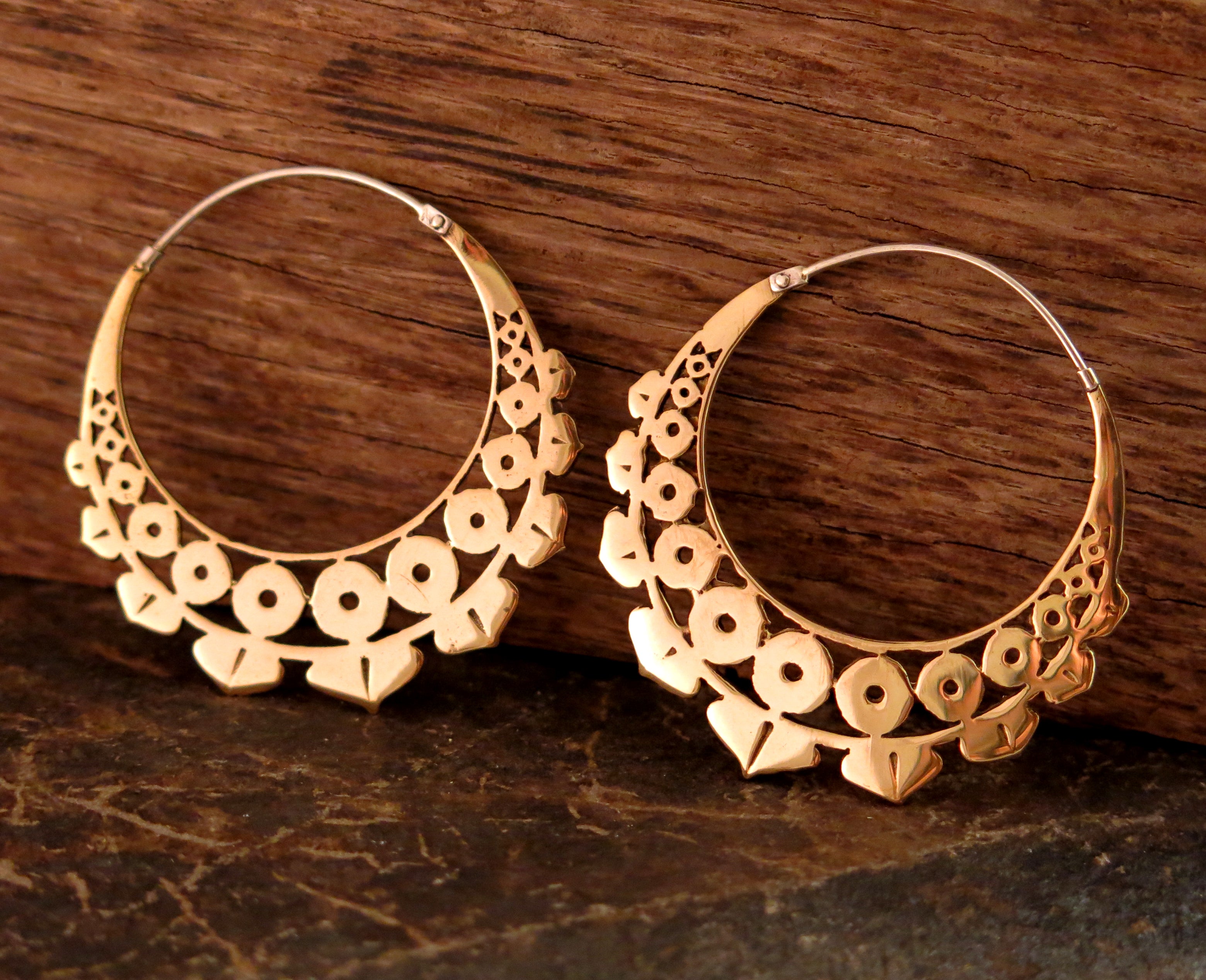Lotus Brass Earrings