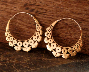 Lotus Brass Earrings