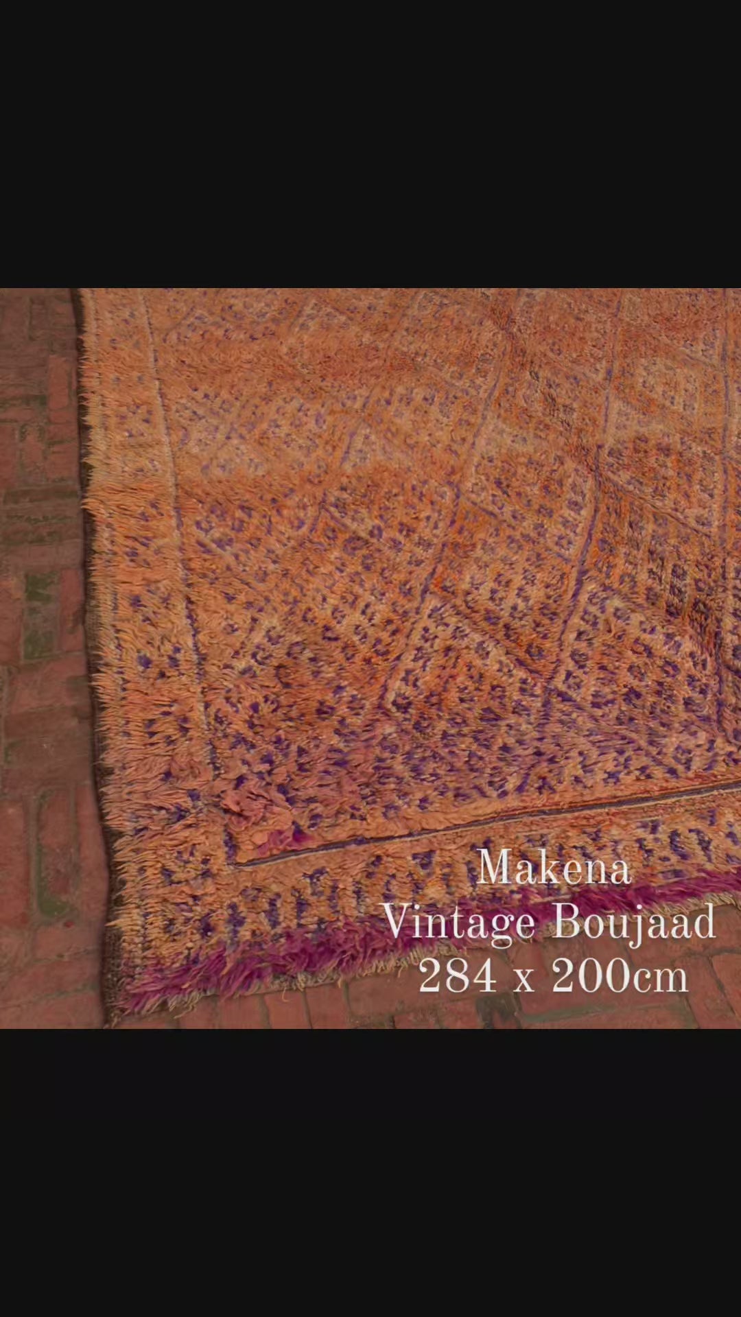 orange and purple vintage beni M'guild rug