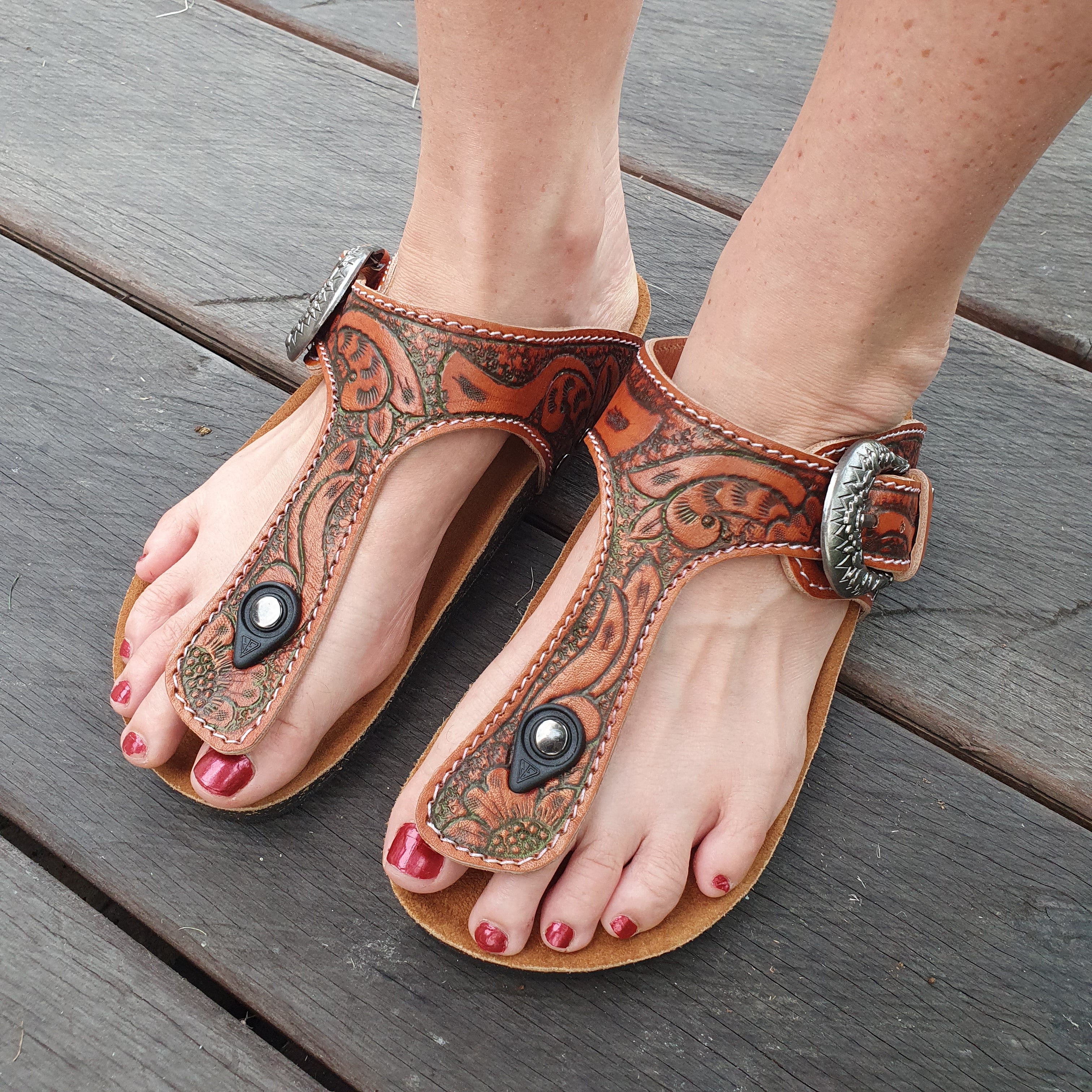 Indie Leather Sandals// Cognac