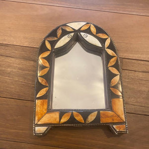 Vintage Moroccan bone inlay mirror 