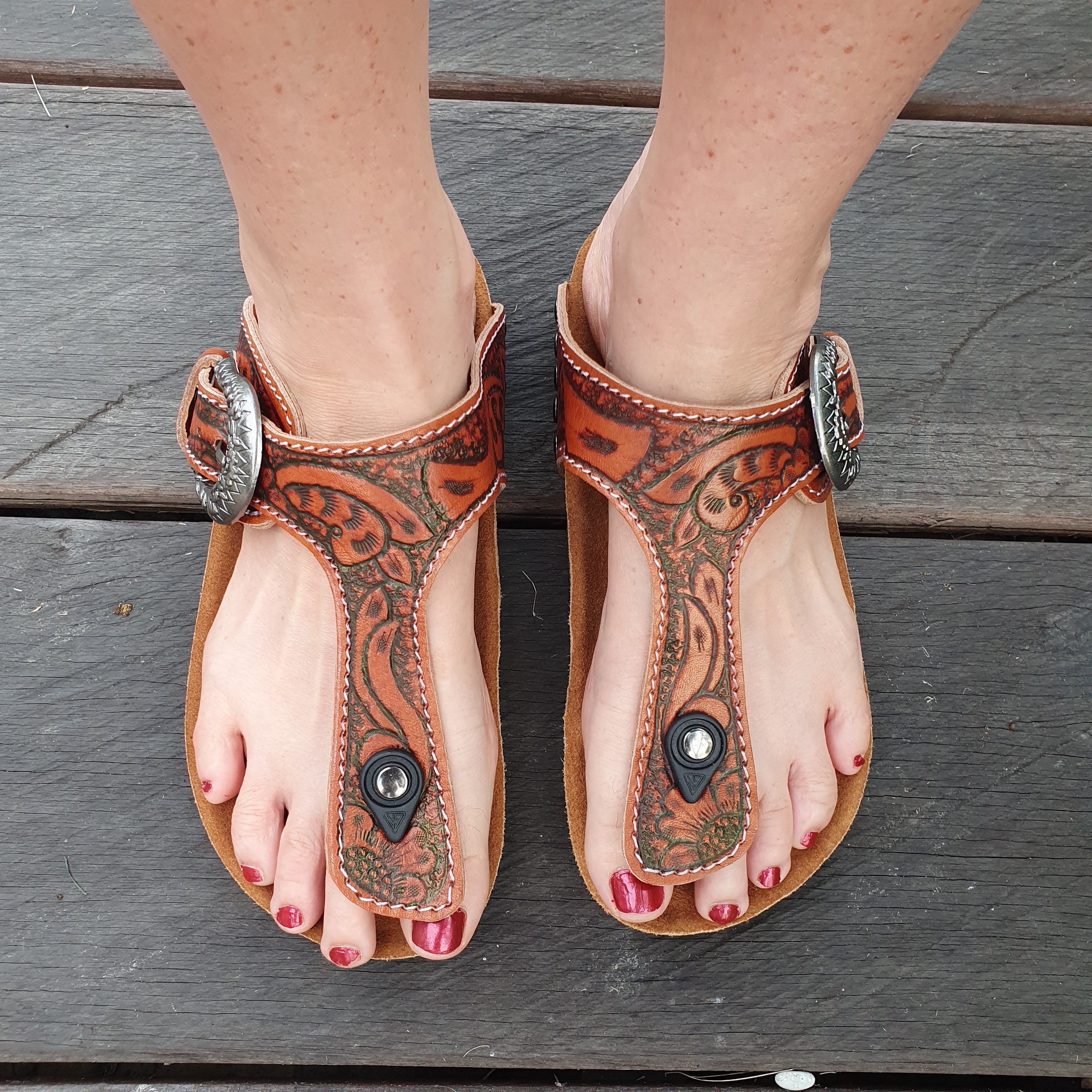 Indie Leather Sandals// Cognac