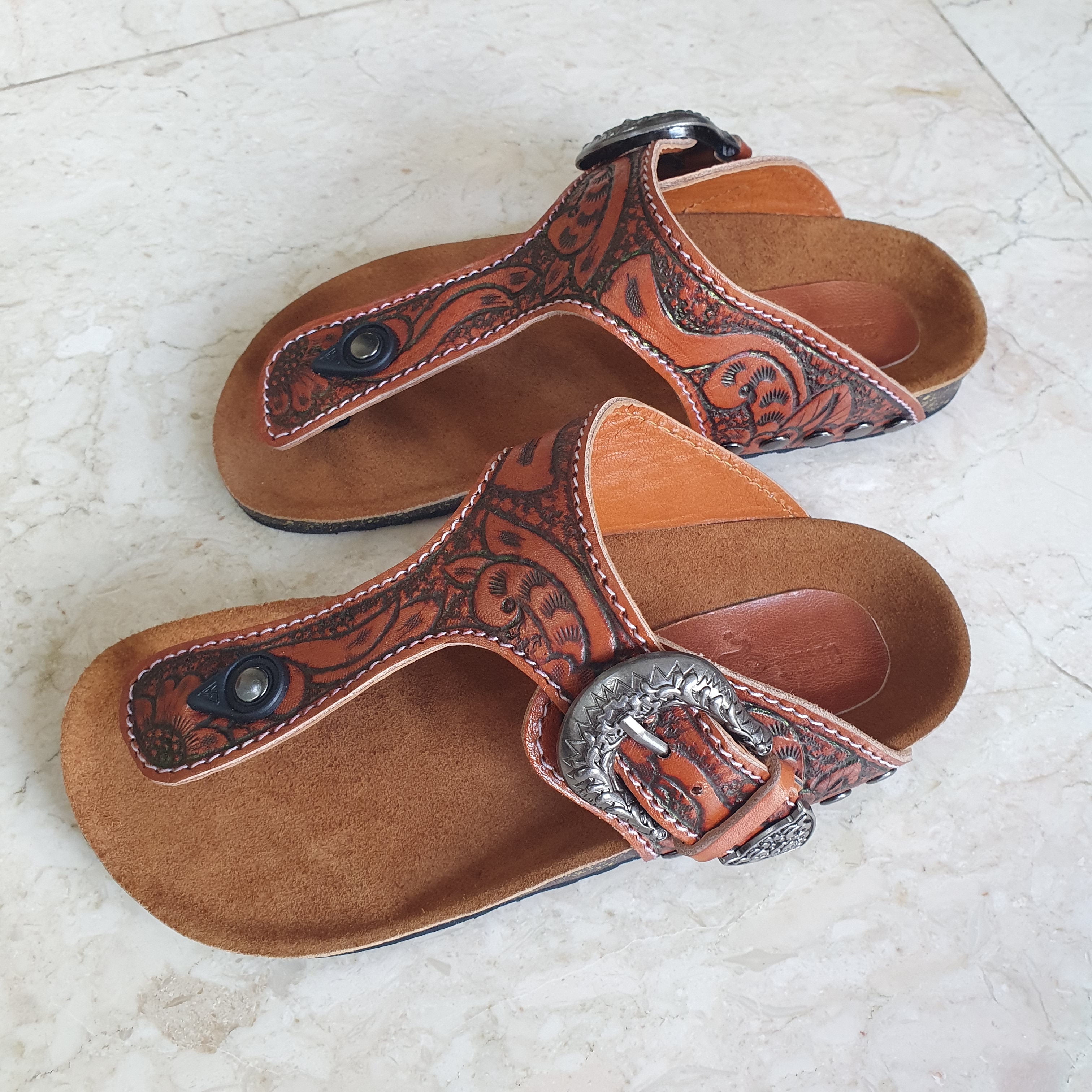 Indie Leather Sandals// Cognac
