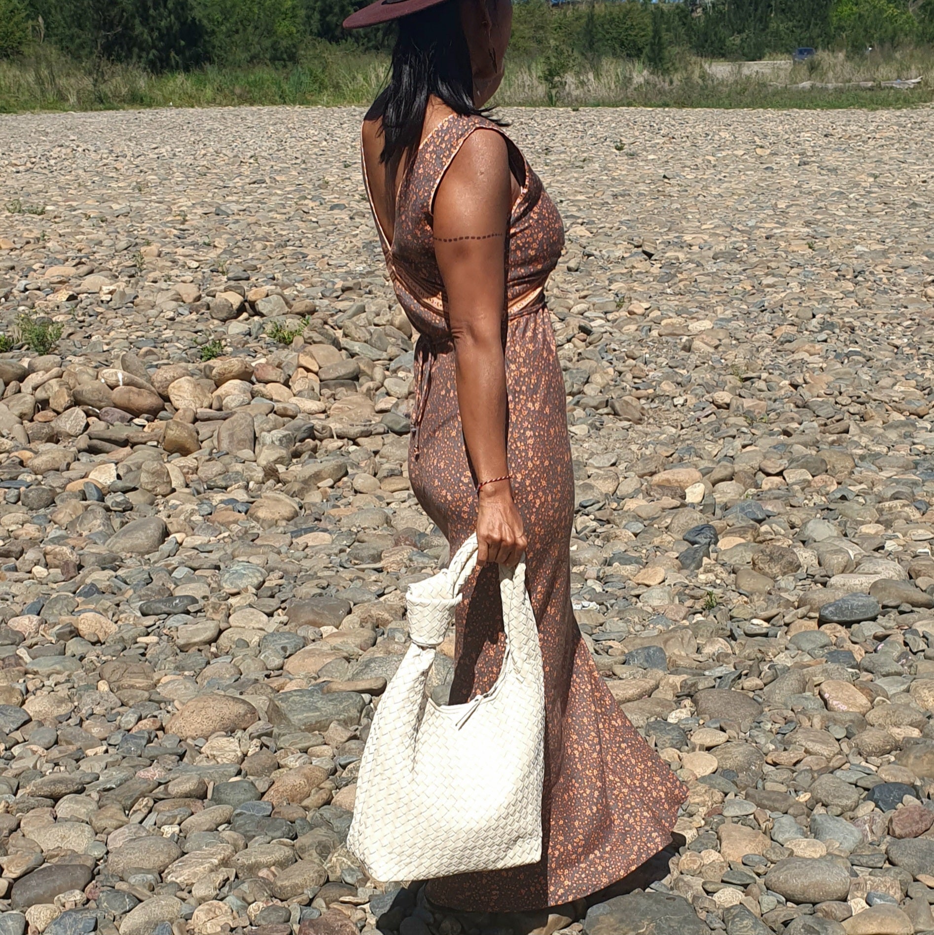 Gigi Bag // Beige Lamb  Leather Large