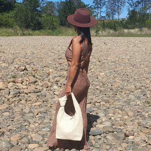 Gigi Bag // Beige Lamb  Leather Large