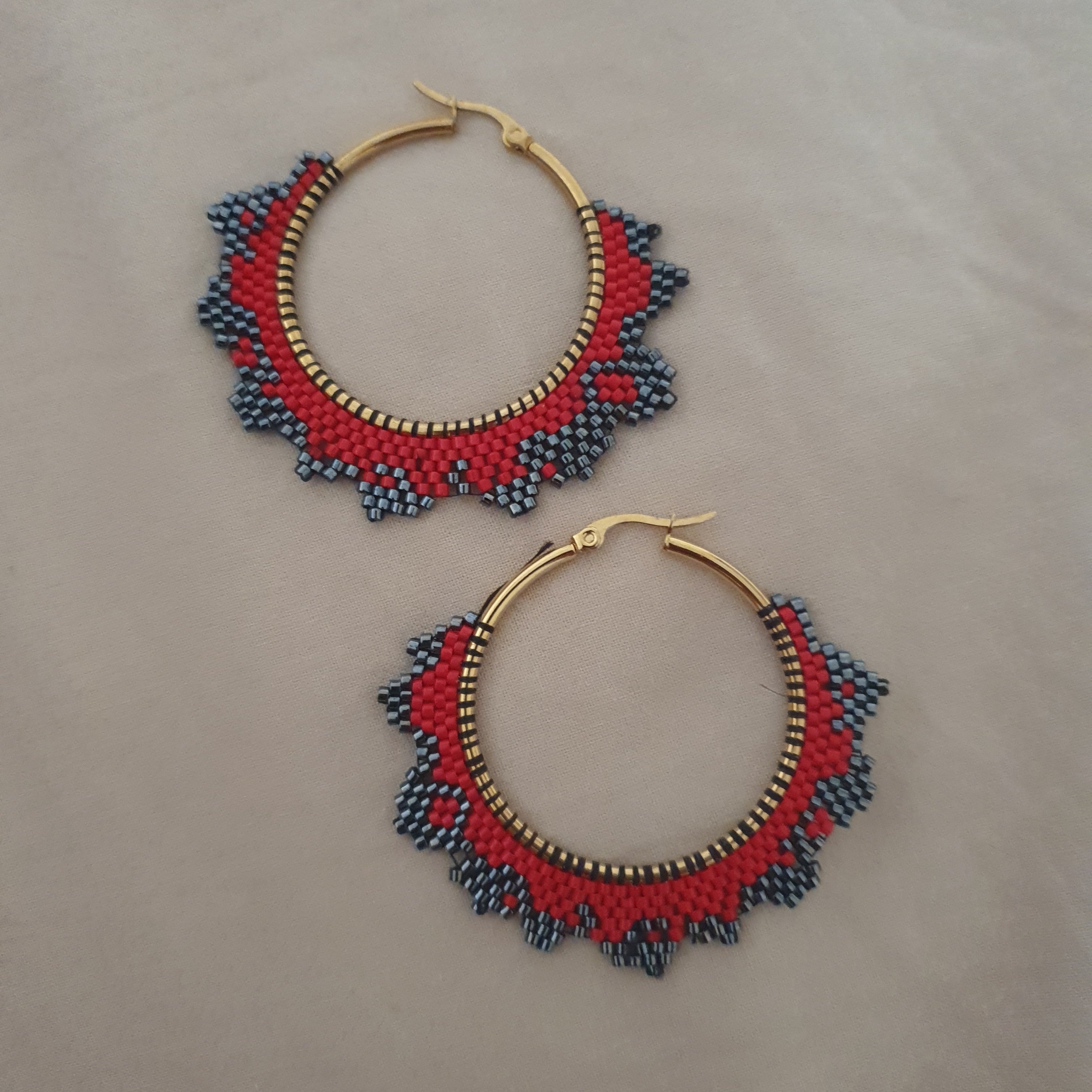 Aztec Hoop Earrings