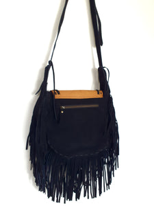 Aria Saddle Bag // Black Suede