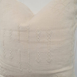 White cactus silk cushion cover