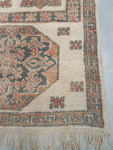 Corner part of vintage rug boujaad