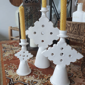 New Diamond Tadlakt Candle Holders // White